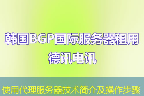 使用代理服务器技术简介及操作步骤